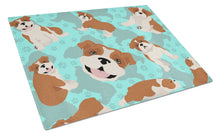 Load image into Gallery viewer, Red and White English Bulldog Glass Cutting Boards – Durable, Decorative Kitchen Art Large