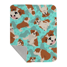 Load image into Gallery viewer, Red and White English Bulldog Quilted Blanket 50x60