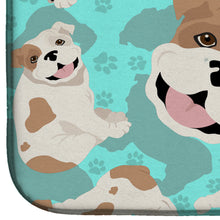 Load image into Gallery viewer, Piebald English Bulldog Dish Drying Mat – Absorbent, Artistic Kitchen Essentials