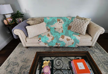 Load image into Gallery viewer, Piebald English Bulldog Quilted Blanket 50x60