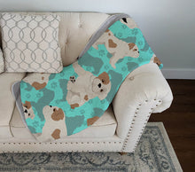 Load image into Gallery viewer, Piebald English Bulldog Quilted Blanket 50x60