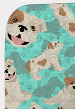Load image into Gallery viewer, Piebald English Bulldog Quilted Blanket 50x60