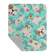 Load image into Gallery viewer, Piebald English Bulldog Quilted Blanket 50x60