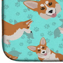 Load image into Gallery viewer, Red and White Pembroke Corgi Dish Drying Mat – Absorbent, Artistic Kitchen Essentials