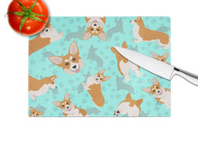 Load image into Gallery viewer, Red and White Pembroke Corgi Glass Cutting Boards – Durable, Decorative Kitchen Art Large