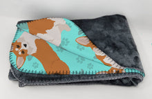 Load image into Gallery viewer, Red and White Pembroke Corgi Soft Travel Blanket with Bag