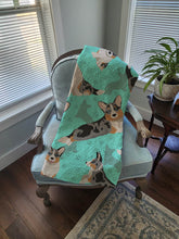 Load image into Gallery viewer, Blue Merle Welsh Cardigan Corgi Quilted Blanket 50x60