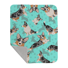 Load image into Gallery viewer, Blue Merle Welsh Cardigan Corgi Quilted Blanket 50x60