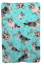 Load image into Gallery viewer, Blue Merle Welsh Cardigan Corgi Soft Travel Blanket with Bag