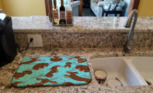 Load image into Gallery viewer, Chocolate and Tan Dachshund Dish Drying Mat – Absorbent, Artistic Kitchen Essentials