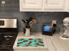 Load image into Gallery viewer, Chocolate and Tan Dachshund Glass Cutting Boards – Durable, Decorative Kitchen Art Large