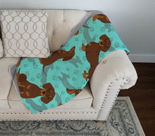 Load image into Gallery viewer, Chocolate and Tan Dachshund Quilted Blanket 50x60