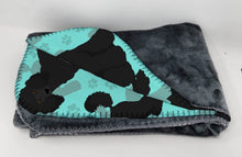 Load image into Gallery viewer, Black Standard Poodle Soft Travel Blanket with Bag