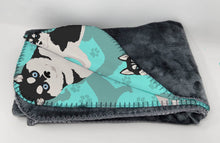 Load image into Gallery viewer, Siberian Husky Soft Travel Blanket with Bag