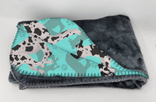 Load image into Gallery viewer, Harlequin Natural Ears Great Dane Soft Travel Blanket with Bag