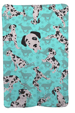 Load image into Gallery viewer, Harlequin Natural Ears Great Dane Soft Travel Blanket with Bag