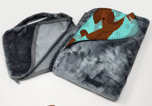 Load image into Gallery viewer, Chocolate Standard Poodle Soft Travel Blanket with Bag