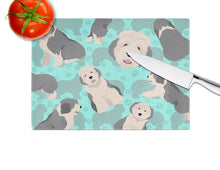 Load image into Gallery viewer, Old English Sheepdog Glass Cutting Boards – Durable, Decorative Kitchen Art Large