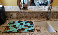 Load image into Gallery viewer, Black and Tan Cavalier King Charles Spaniel Dish Drying Mat – Absorbent, Artistic Kitchen Essentials