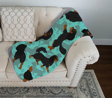 Load image into Gallery viewer, Black and Tan Cavalier King Charles Spaniel Quilted Blanket 50x60