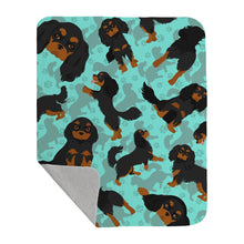 Load image into Gallery viewer, Black and Tan Cavalier King Charles Spaniel Quilted Blanket 50x60