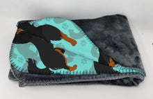 Load image into Gallery viewer, Black and Tan Cavalier King Charles Spaniel Soft Travel Blanket with Bag