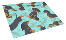 Load image into Gallery viewer, Black and Tan Dachshund Glass Cutting Boards – Durable, Decorative Kitchen Art Large