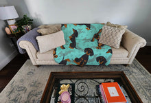 Load image into Gallery viewer, Black and Tan Dachshund Quilted Blanket 50x60
