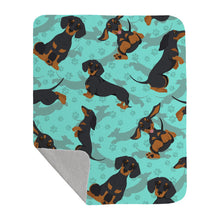 Load image into Gallery viewer, Black and Tan Dachshund Quilted Blanket 50x60