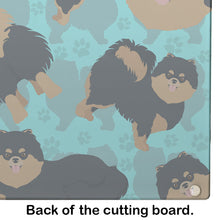 Load image into Gallery viewer, Black and Tan Pomeranian Glass Cutting Boards – Durable, Decorative Kitchen Art Large