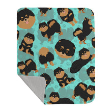 Load image into Gallery viewer, Black and Tan Pomeranian Quilted Blanket 50x60