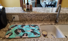 Load image into Gallery viewer, Black and White English Springer Spaniel Dish Drying Mat – Absorbent, Artistic Kitchen Essentials