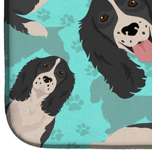 Load image into Gallery viewer, Black and White English Springer Spaniel Dish Drying Mat – Absorbent, Artistic Kitchen Essentials