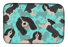 Load image into Gallery viewer, Black and White English Springer Spaniel Dish Drying Mat – Absorbent, Artistic Kitchen Essentials