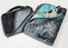 Load image into Gallery viewer, Black and White English Springer Spaniel Soft Travel Blanket with Bag