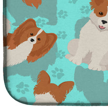 Load image into Gallery viewer, Red and White Papillon Dish Drying Mat – Absorbent, Artistic Kitchen Essentials
