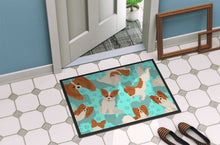 Load image into Gallery viewer, Red and White Papillon Doormat - 24x36 Decorative Floor Mat – Indoor/Outdoor Rug with Artistic Flair