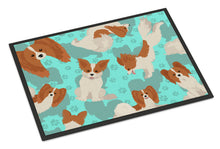Load image into Gallery viewer, Red and White Papillon Doormat - 24x36 Decorative Floor Mat – Indoor/Outdoor Rug with Artistic Flair