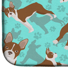 Load image into Gallery viewer, Red Boston Terrier Dish Drying Mat – Absorbent, Artistic Kitchen Essentials