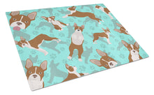 Load image into Gallery viewer, Red Boston Terrier Glass Cutting Boards – Durable, Decorative Kitchen Art Large