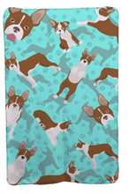 Load image into Gallery viewer, Red Boston Terrier Soft Travel Blanket with Bag