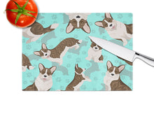 Load image into Gallery viewer, Brindle Cardigan Corgi Glass Cutting Boards – Durable, Decorative Kitchen Art Large