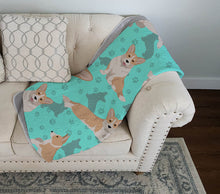 Load image into Gallery viewer, Fawn Cardigan Corgi Quilted Blanket 50x60