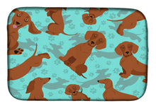 Load image into Gallery viewer, Red Dachshund Dish Drying Mat – Absorbent, Artistic Kitchen Essentials
