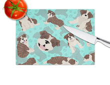 Load image into Gallery viewer, Brindle English Bulldog Glass Cutting Boards – Durable, Decorative Kitchen Art Large