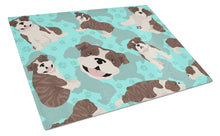 Load image into Gallery viewer, Brindle English Bulldog Glass Cutting Boards – Durable, Decorative Kitchen Art Large