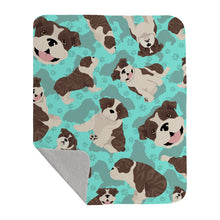 Load image into Gallery viewer, Brindle English Bulldog Quilted Blanket 50x60
