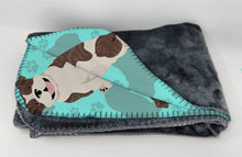 Load image into Gallery viewer, Brindle English Bulldog Soft Travel Blanket with Bag