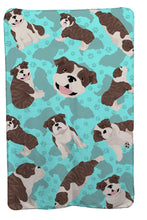Load image into Gallery viewer, Brindle English Bulldog Soft Travel Blanket with Bag