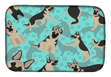 Load image into Gallery viewer, Black and Silver German Shepherd Dish Drying Mat – Absorbent, Artistic Kitchen Essentials